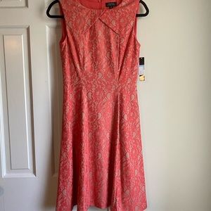 Tahari Lace Tangerine Dress Size 2 NWT